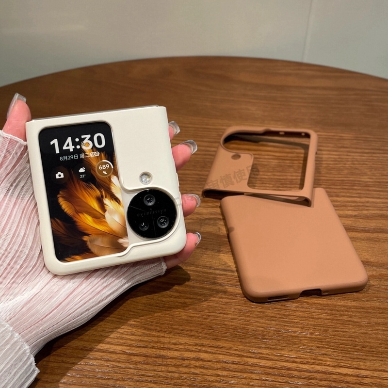 简约纯色硬壳适用oppofindn3flip折叠手机壳新款磨砂肤感高档Find N3 Flip超薄全包防摔折叠屏保护套