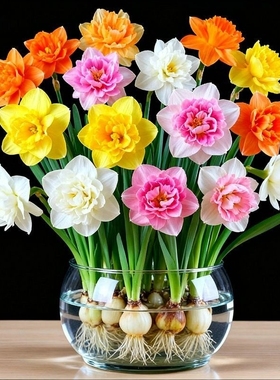 重瓣洋水仙花水养盆栽四季开花卉植物室内花绿植水培懒人好养耐寒