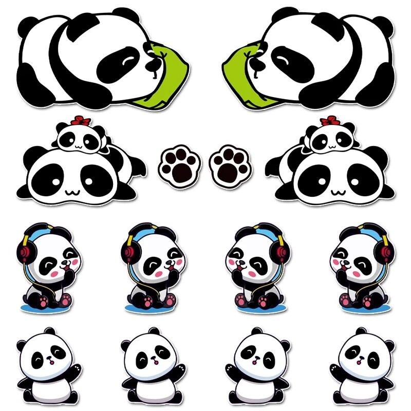 汽车划痕遮挡贴纸车身保险杠小面积刮痕遮盖车贴可爱熊猫装饰贴画