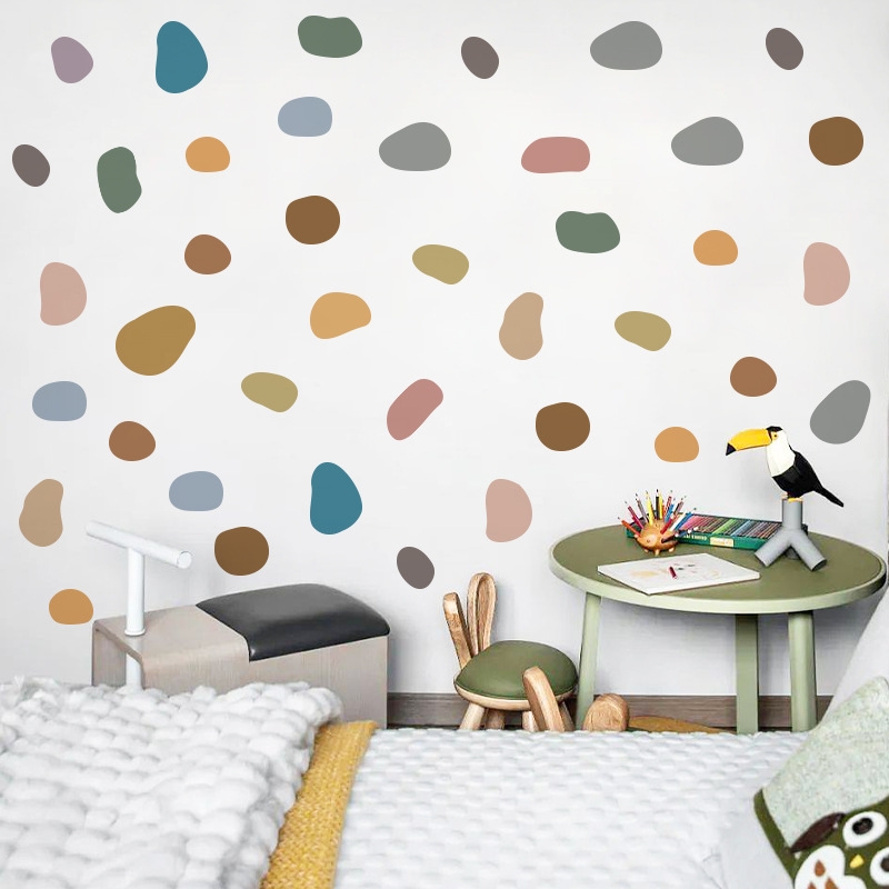 CH21006鹅卵石ins风多样圆形波点装饰儿童房自粘波西米亚风贴