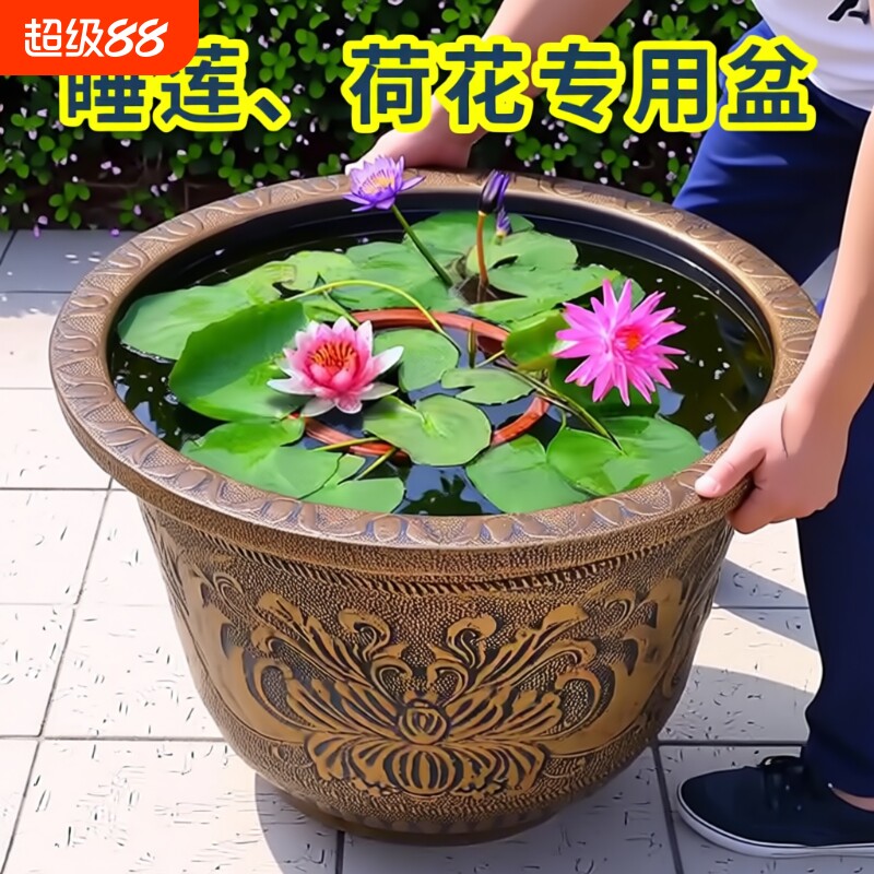 特大号塑料花盆加厚耐用树脂户外大口径无孔荷花睡莲养鱼盆水培