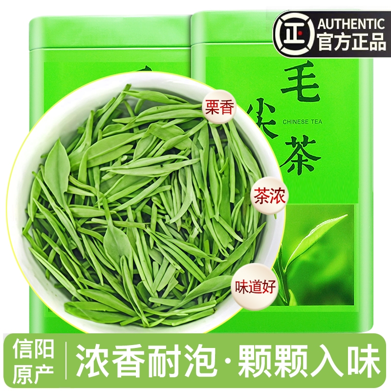 毛尖2025新茶信阳绿茶茶叶明前嫩芽春茶正宗浓香型炒青茶罐装雨前