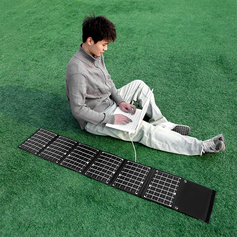 户外移动电源太阳能充电板12v车载蓄电池快充电宝便携折叠发电器