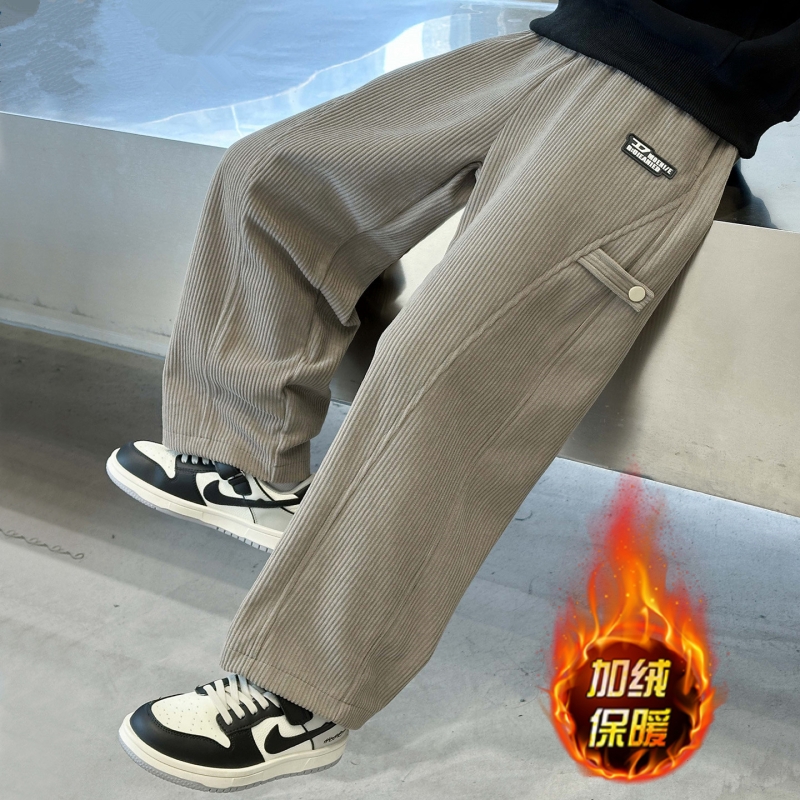 新款长裤中大童秋冬休闲裤阔腿裤