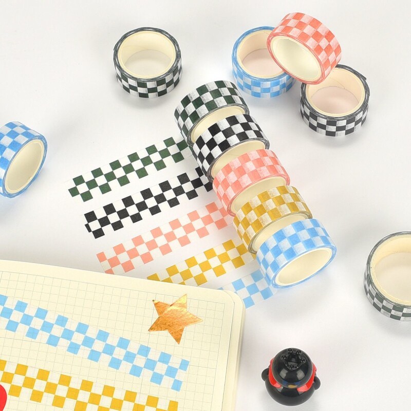 棋盘格系列胶带格子创意贴纸DIY手账方格和纸胶带少女心可爱装饰