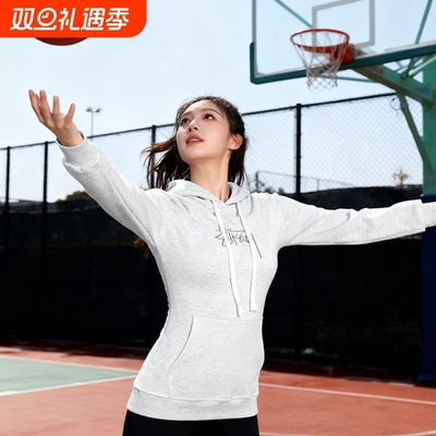 新款重磅潮牌带帽长袖套头stuss刺绣外套情侣百搭连帽斯图西卫衣