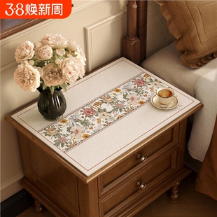 美式复古床头柜盖布卧室床头台面保护垫防水防油桌布防尘免洗桌面
