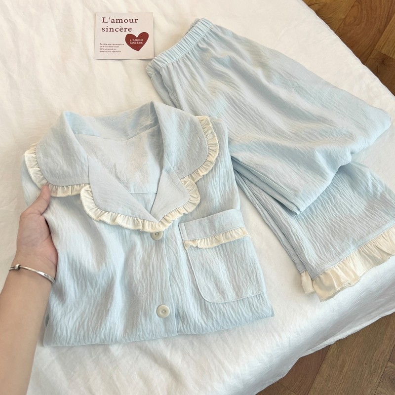 棉绸睡衣女春秋季长袖长裤 多规格