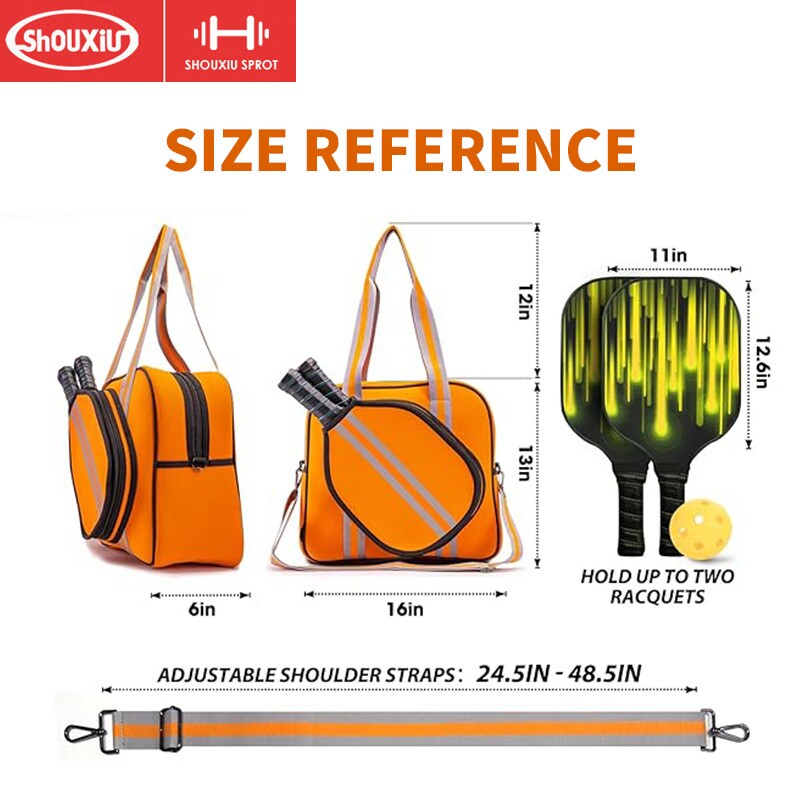 跨境潜水料网球拍包手提斜挎包户外运动匹克球拍包乒球包大容量