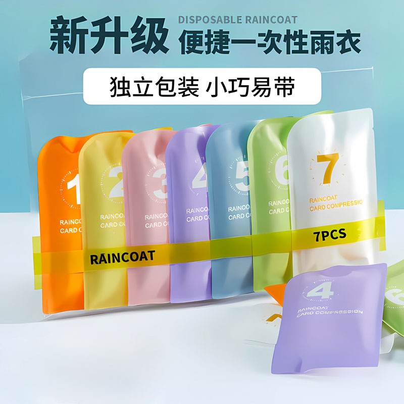 【3包装】卡片一次性雨衣