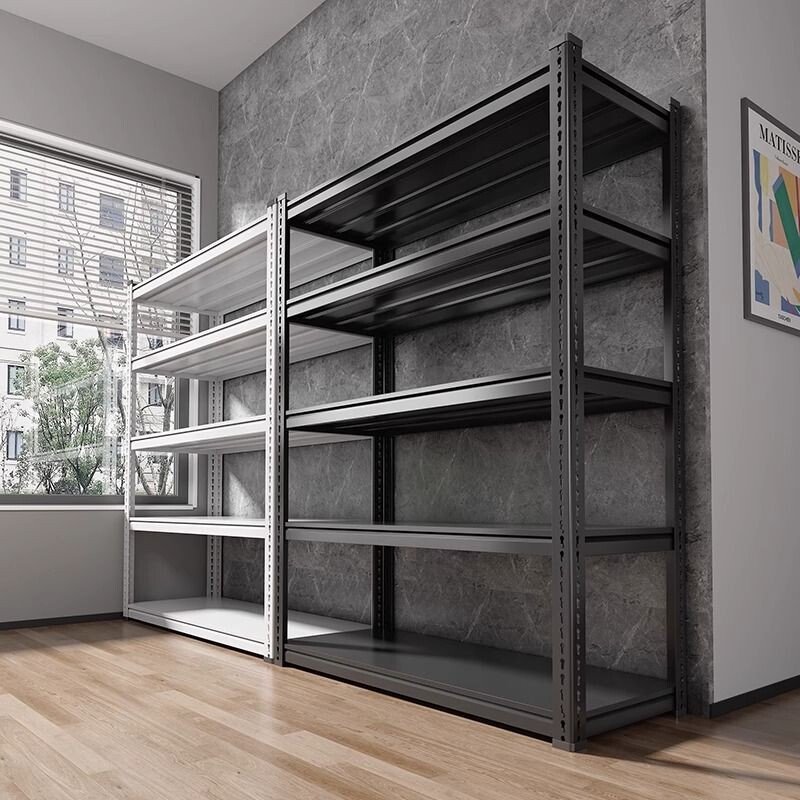 家用角钢仓储货架展示阳台置物架多层落地白色厨房货架子