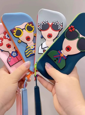 高级感眼镜袋女防摔旅行便携太阳镜墨镜收纳包可挂防丢可爱眼镜盒