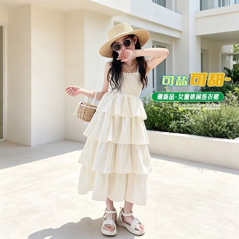 儿童裙子夏季连衣裙2026年女童吊带裙夏装女大童公主裙潮长裙蛋糕