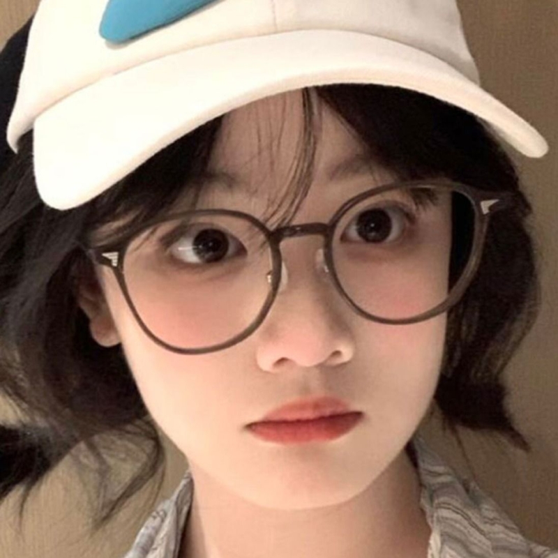 超轻大框圆框近视眼镜女可配度数早八学生显白淡妆神器平光眼镜框