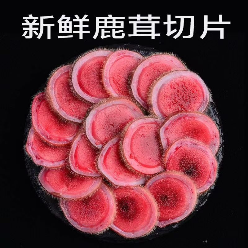 吉林梅花鲜鹿茸整枝切片新鲜含血正品血片整只泡酒药材人参鹿茸片