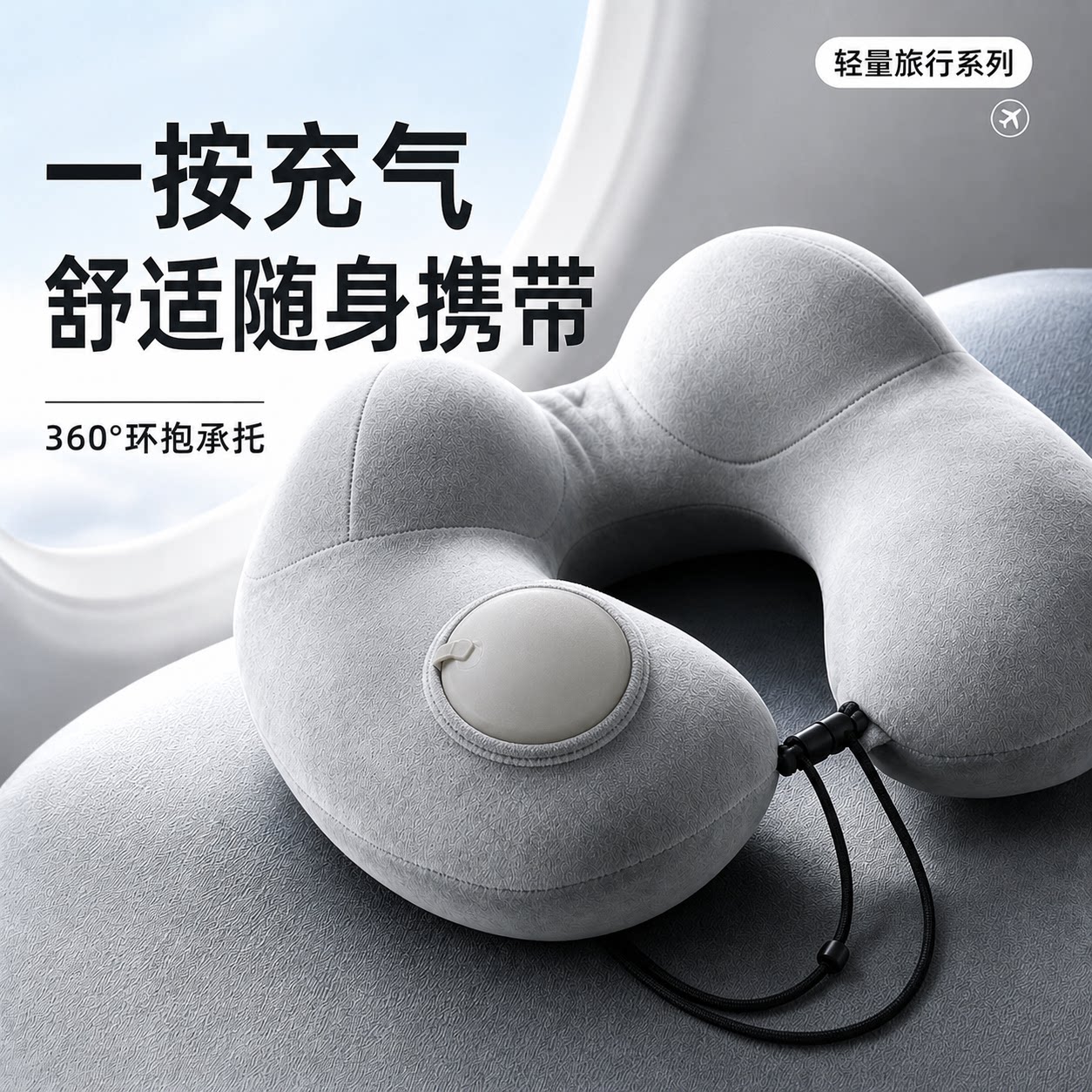 告别笨重！旅行续命搭子充气枕图片