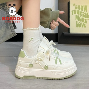 巴布豆女童百搭厚底大头鞋2026年新款板鞋学生休闲时尚轻便运动鞋