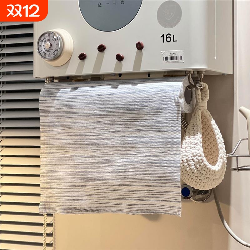 热水器遮挡罩厨房热水器抹布架装饰遮丑免打孔遮挡帘燃气改造架子