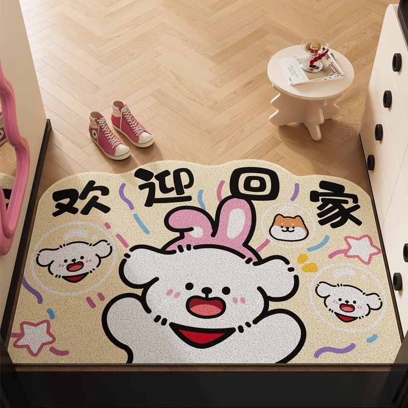门口欢迎回家地垫入户门垫家用可爱卡通防滑入门脚垫地毯耐脏家里