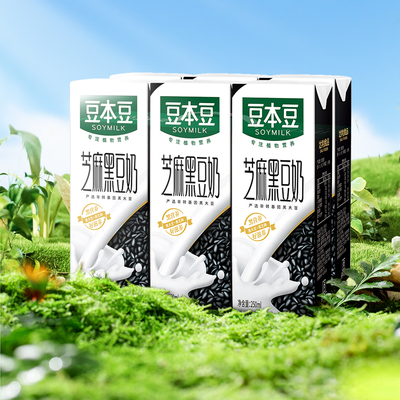 豆本豆250ml*6盒芝麻黑豆奶植物蛋白豆奶学生早餐代餐饮料红枣