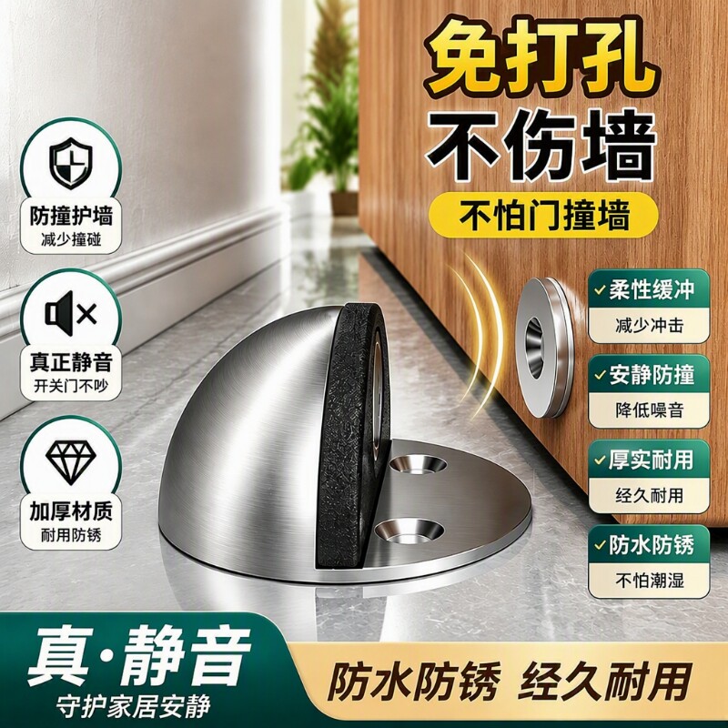 免打孔防撞门吸门挡防风门吸神器图片