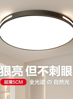 LED吸顶灯现代简约大气卧室房间灯全光谱护眼家用客厅灯中山灯具