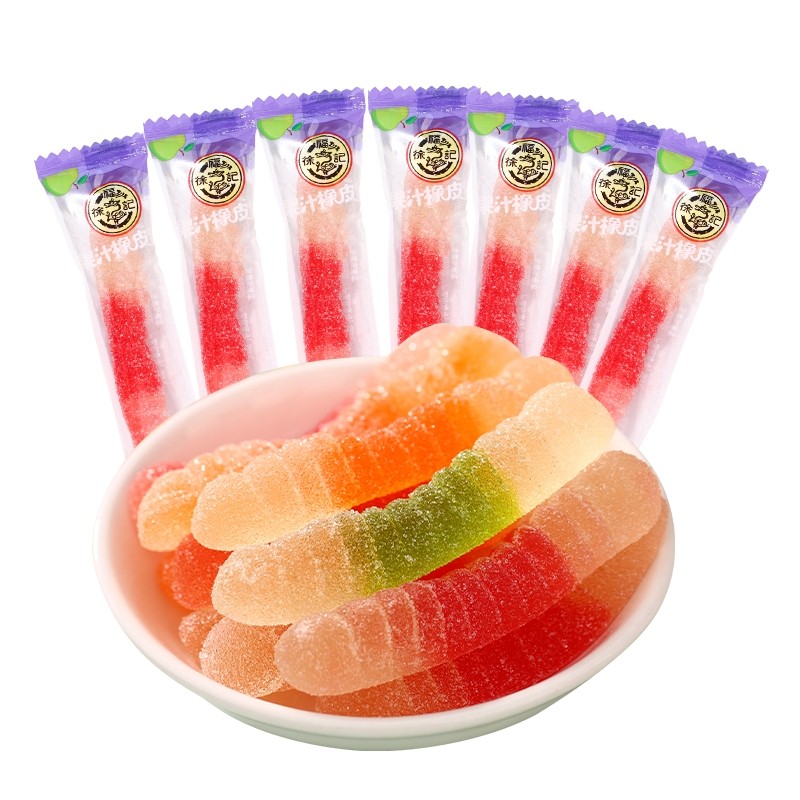 徐福记果汁橡皮糖【糖霜糖蚯蚓型】392g（约28包）,零食/坚果/特产,软糖/果味糖/凝胶糖果,淘宝优惠券,粉丝福利购,淘宝优惠卷