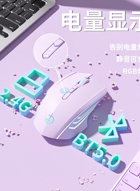 无线办公鼠标笔记本台式电脑游戏静音有线电竞电池充电双模蓝牙