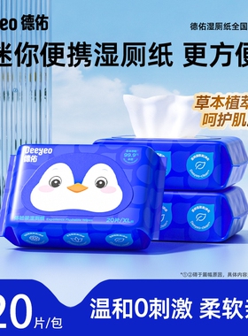 德佑湿厕纸便携小包厕所湿巾擦屁屁洁厕湿巾湿手纸20抽便携出游