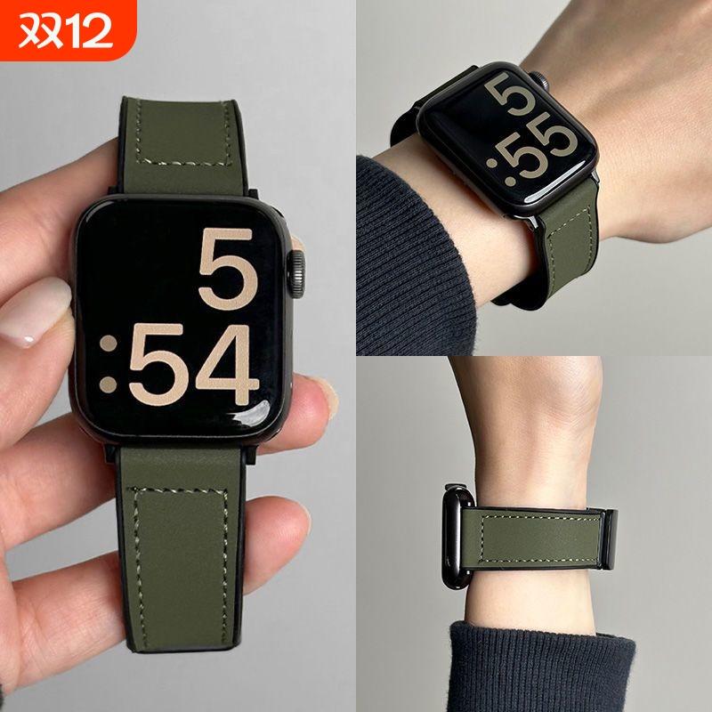 新款疯马皮适用苹果手表带