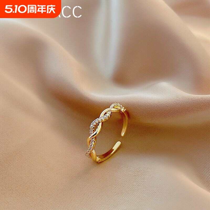 戒指女时尚个性ins潮网红冷淡风素圈小众设计简约时尚简约袖扣
