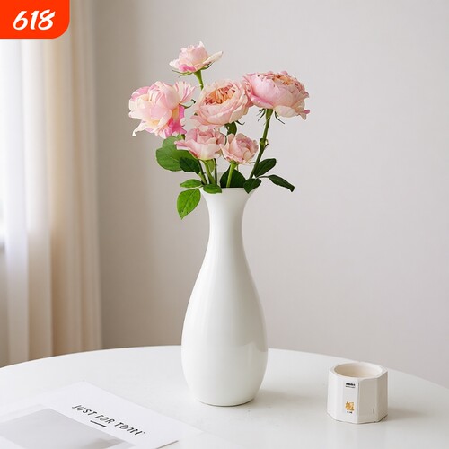 简约白色陶瓷花瓶客厅插花
