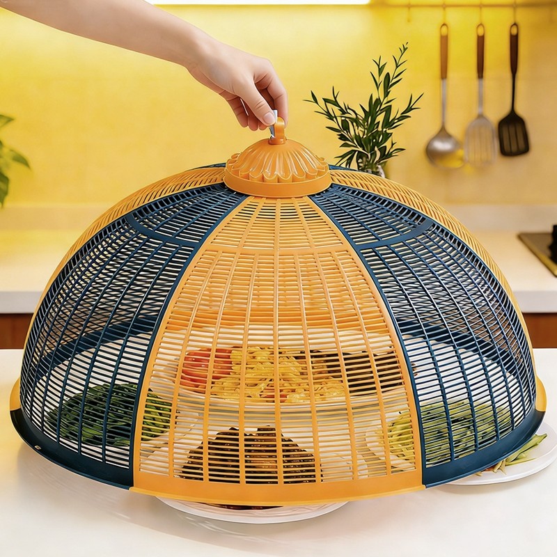 塑料饭菜罩子夏季盖菜罩防苍蝇家用2024新款可折叠餐桌剩菜食物罩