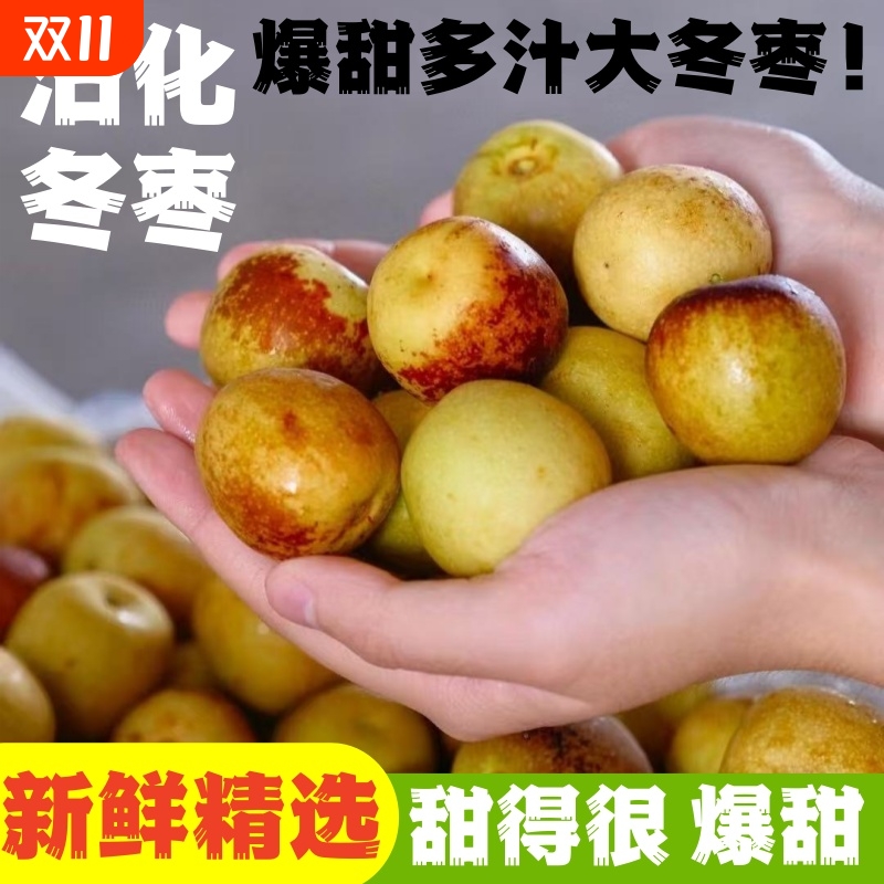 正宗沾化冬枣当季山东特产脆甜冬枣3斤5斤装整箱包邮脆甜多汁营养