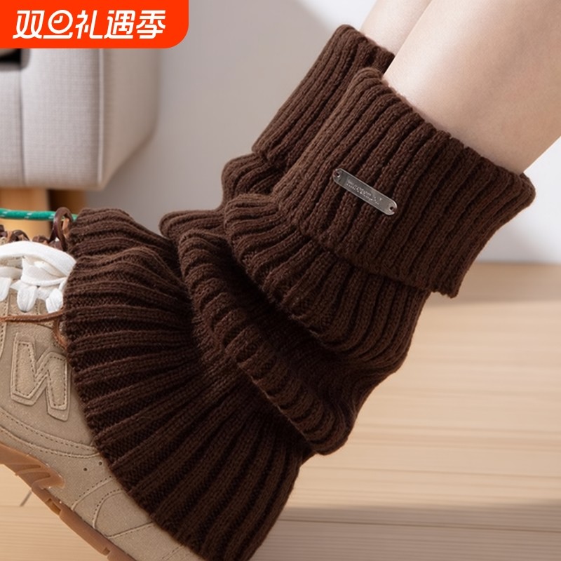 袜套堆堆袜子女秋冬季加厚加绒保暖小腿袜冬季腿套配雪地靴长袜