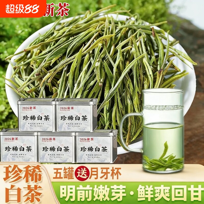 2026年新茶珍稀白茶明前正宗浓香型嫩芽春茶茶叶高档铁盒装炒青图片