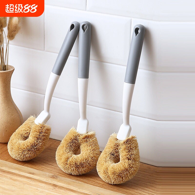 天然椰棕锅刷厨房长柄不易沾油不伤锅去污刷洗碗刷锅刷神器清洁刷