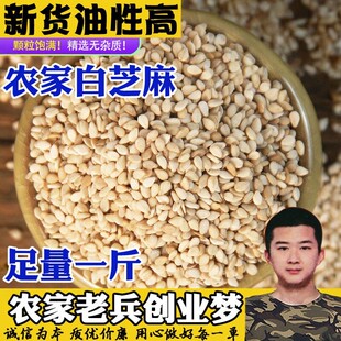 白芝麻500g生芝麻农家油芝麻芝麻仁未脱皮带皮一斤新货优质袋装