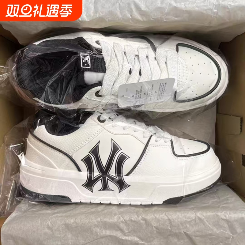 纽约小白鞋男2025春秋新款百搭运动鞋情侣学长鞋厚底老爹鞋洋基