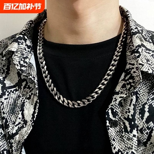 欧美古巴炼子项炼hiphop男女潮流ins嘻哈夸张钛钢不掉色高街粗款