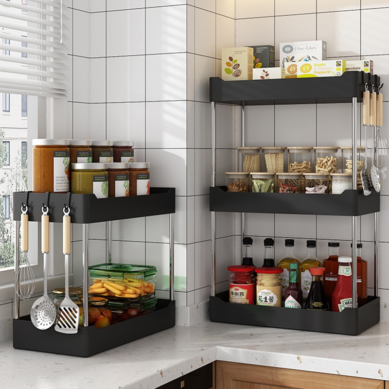 厨房调料架家用台面油盐酱醋调味品置物架多层桌面收纳架子三层