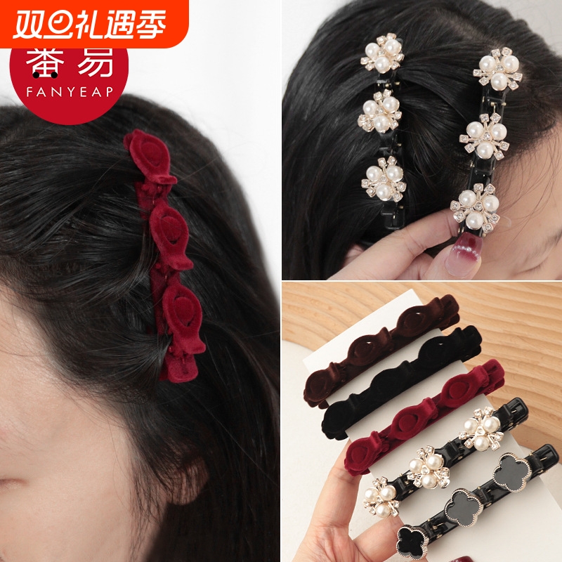 发夹/编发A1vl0-懒人公主碎发整理前额刘海侧边发卡头饰短发编