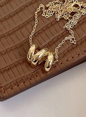 925银镀金波浪锁骨链4