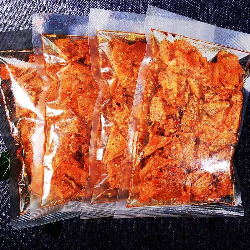 湖南特产手撕豆皮辣片儿时怀旧麻辣摆摊辣味零食小吃豆干网红辣条