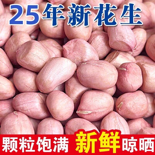 当季新货花生米颗粒饱满白沙白皮花生米农家生花生仁榨油家用商用