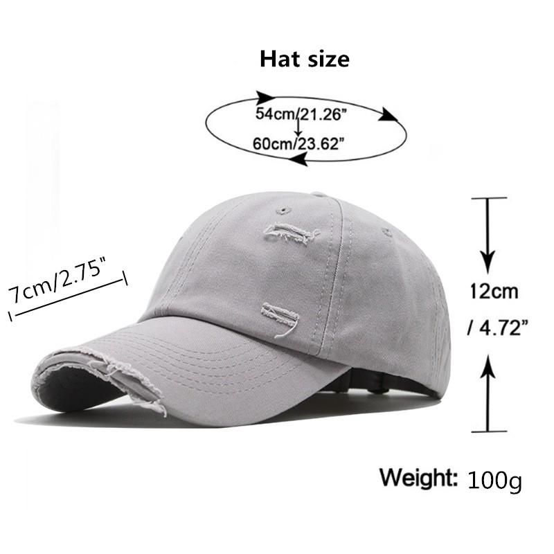 复古个性做旧破洞棒球帽男ins夏潮嘻哈百搭软顶弯檐遮阳鸭舌帽女