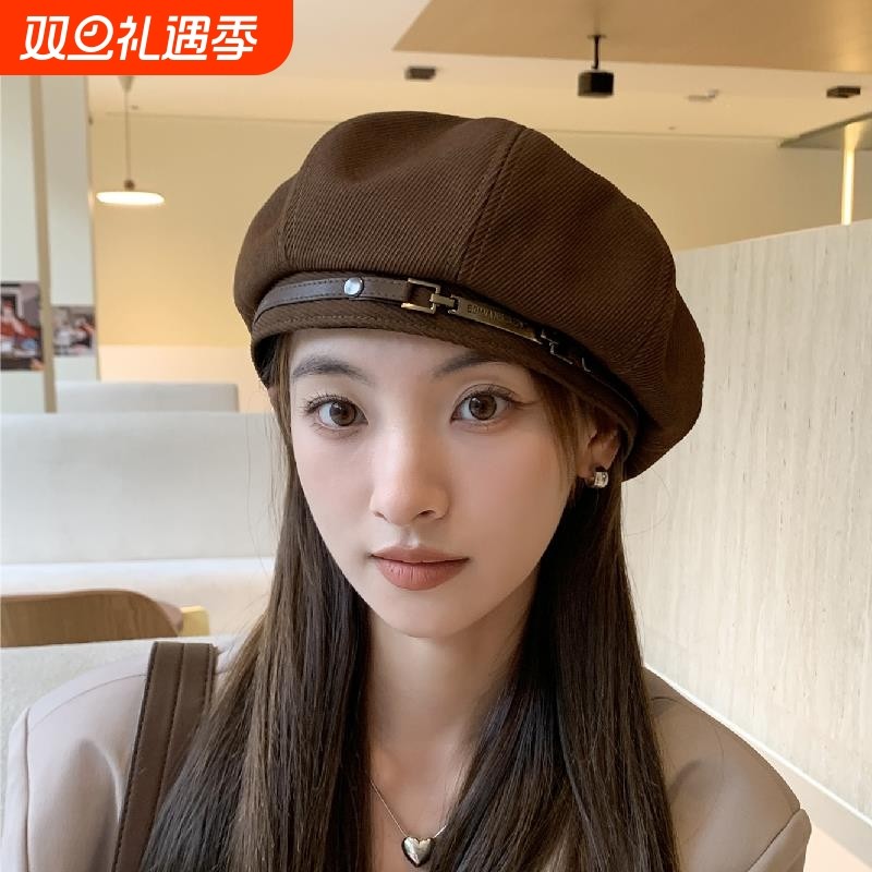 2026新款贝雷帽子女春秋季日系八角帽休闲百搭网红画家帽报童帽潮