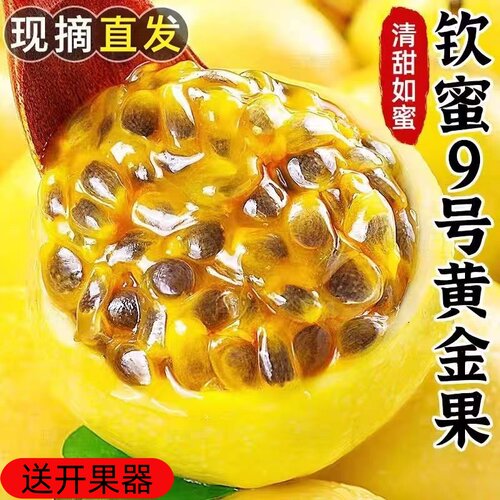 正宗钦蜜百香果9号黄金百香果新鲜大果包邮钦密黄金果肉甜带箱装