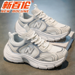 新款 休闲鞋 跑步运动小白鞋 时尚 情侣百搭厚底增高老爹鞋 新百伦冬季