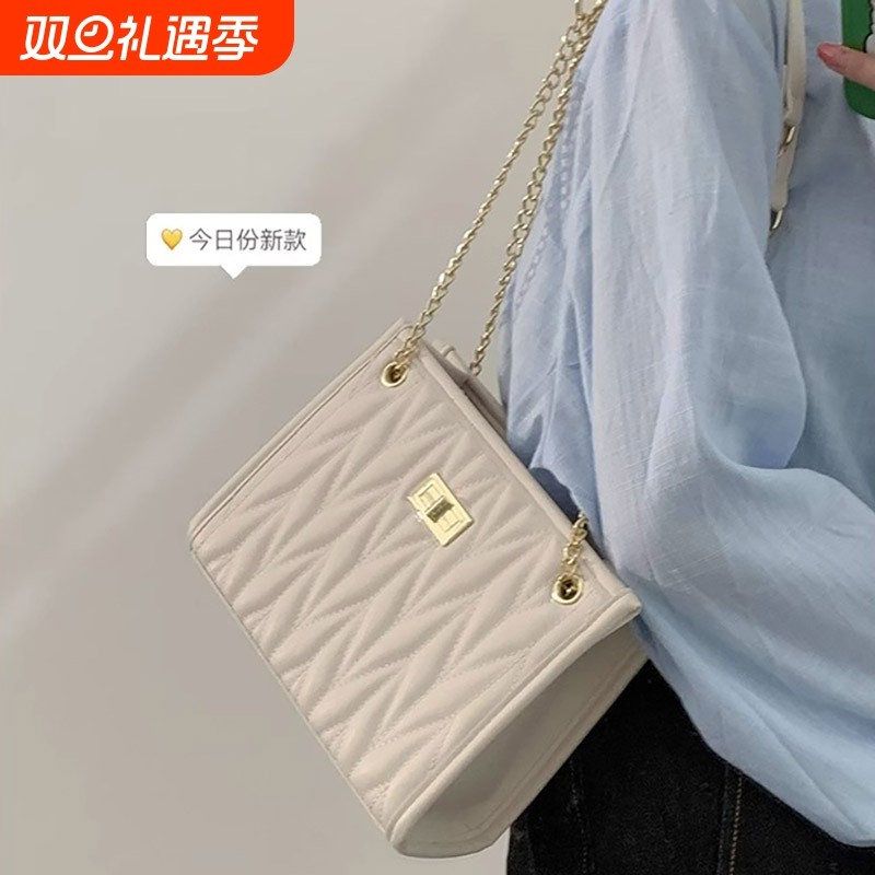 高级质感包包女夏2024新款时尚菱格小众设计小方包通勤链条单肩包